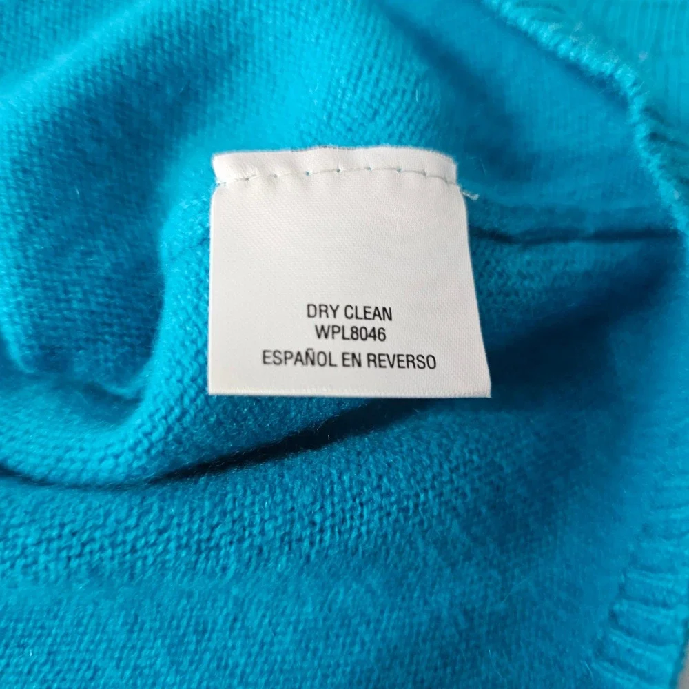 Charter Club Cashmere Sweater Size S Teal Blue Luxury Minimalist Classic Office